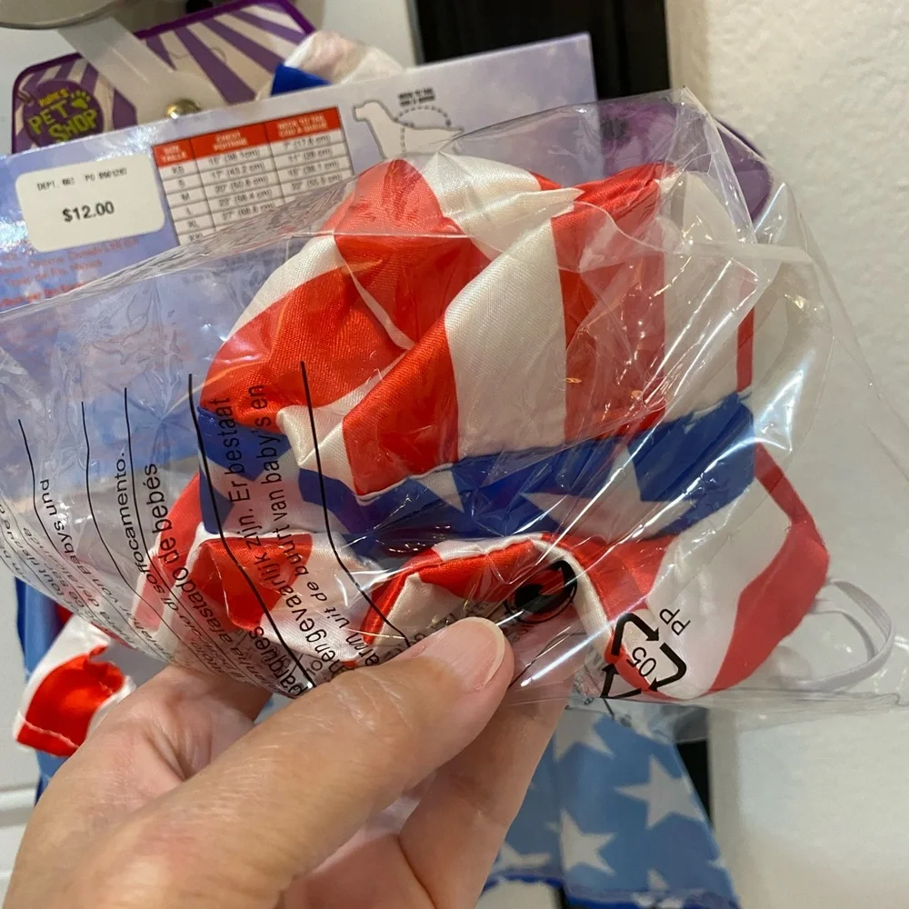 🇺🇸Rubie’s Pet Shop Boutique Red-White-Blue Uncle Sam Costume - Small